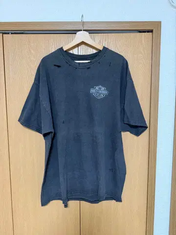 Harley-Davidson T셔츠 2XL 90s 00s 보로 흑먹색
