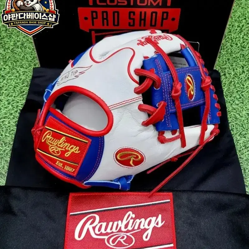 롤링스 MLB 어센틱 내야글러브 HOH 윙팁 화이트/블루/레드