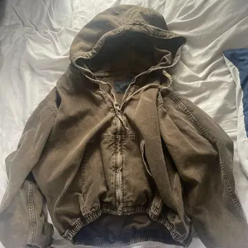 ZARA 브라운 후드 부착 자켓