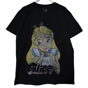 Disney 원더랜드 앨리스 Alice 티셔츠 블랙 L