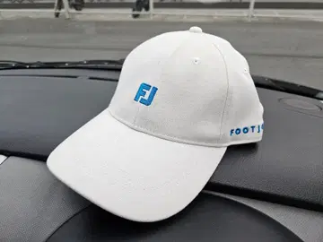 FootJoy 캡 화이트 블루 자수 로고