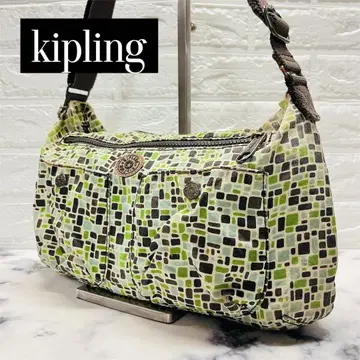 [ kipling ] 키플링 숄더백 나일론 그린 체크