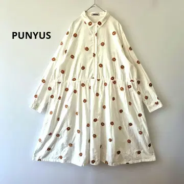 PUNYUS 팬케이크 패턴 자수 롱 원피스 SIZE 4