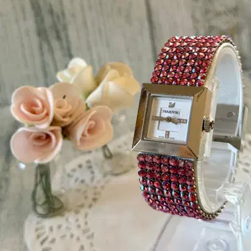 [레어] Swarovski 스와로브스키 시계 에리스 스톤 벨트 핑크