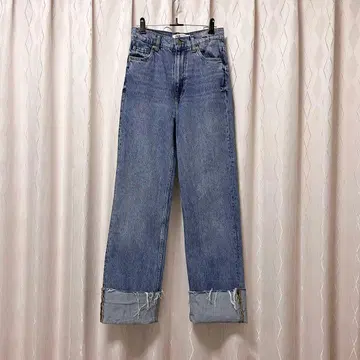 ZARA 컷오프 스트레이트 데님 롱 EUR34