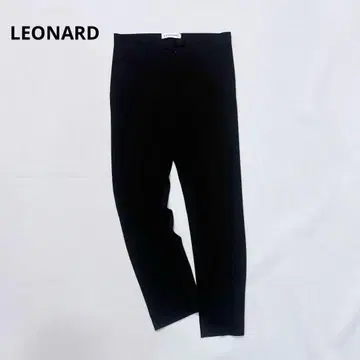 레오나르 (LEONARD) 센터 프레스 슬림 팬츠 블랙 슬림 레그 팬츠