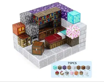 [미사용 새상품] 마그넷 블록 마인크래프트 75pcs