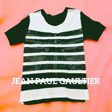 JEAN PAUL GAULTIER 데님 팬츠 패턴 보더 T셔츠 남녀 공용