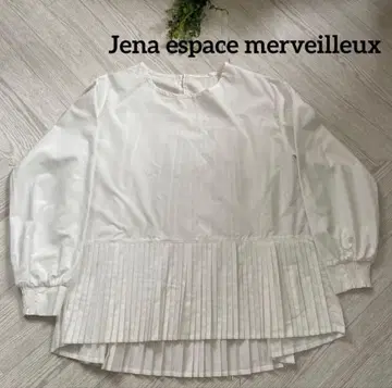 새상품급 Jena 제나 에스파스 메르베유 플리츠 절개 블라우스 화이트 F
