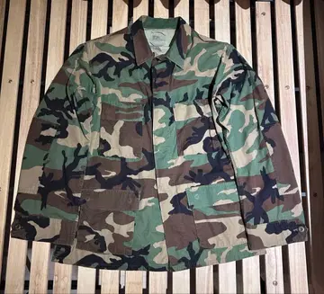 미군 실물 BDU 자켓 우드랜드 카모 M-R 립스탑 00s