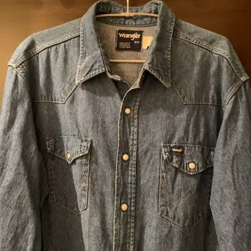 초귀중! Wrangler 데님 셔츠 USA제