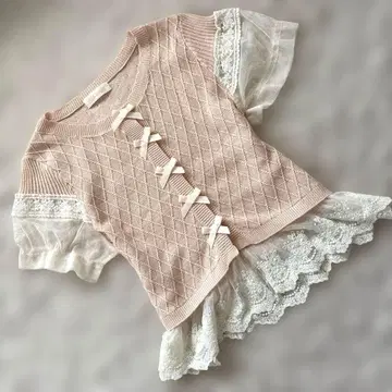 LIZLISA 리즈리사 반팔 썸머 니트 가디건 핑크 사이즈 0