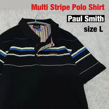 [ Paul Smith ] 멀티 스트라이프 반팔 피케 셔츠 sizeL