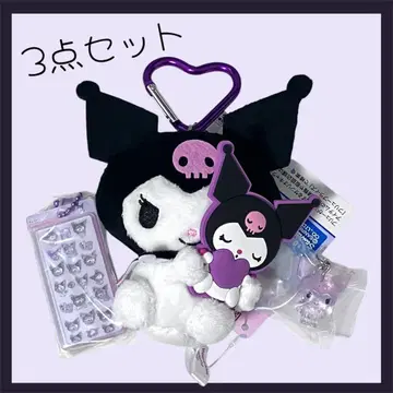 쿠로미 3점 크리스탈 모자 꽁지 드롭 마이 미니 인형 마스코트
