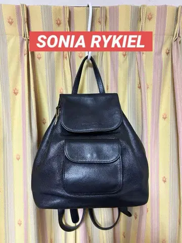 SONIA RYKIEL 블랙 가죽 백팩 / 90's