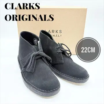 미사용 박스 포함 Clarks 디저트 부츠 블랙 클락스 22cm