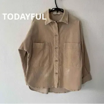 TODAYFUL 오버 셔츠 코듀로이 소재 베이지