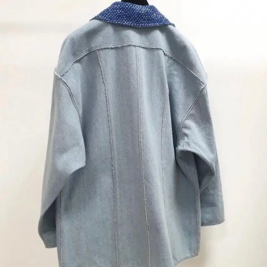 샤넬 CHANEL 다크블루 트위드 collared 데님자켓 사진 8