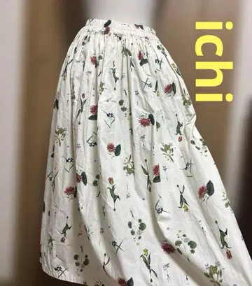 이치 ichi 롱 플레어 스커트 보태니컬 무늬 꽃무늬 롱 스커트