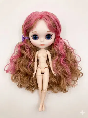 커스텀 인형 아이시 인형 브라이스 핑크 헤어 컬리 본체 거의 새상품