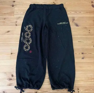 9090 OG 로고 레오파드 글리터 스웨트 팬츠 블랙 S 사이즈