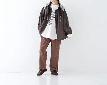 네스트로브 린넨 거즈 소매 도킹 셔츠