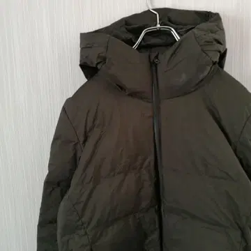 UNIQLO 유니클로 심리스 다운 자켓 카키 후드