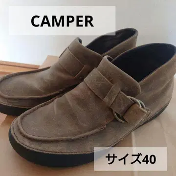 CAMPER 카키 브라운 가죽 벨트 포함 슈즈 40