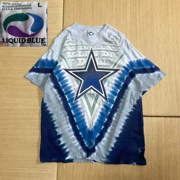 90s 리퀴드 블루 NFL 댈러스 카우보이즈 타이 다이 T셔츠 L