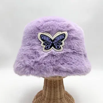 ANNA SUI 버터플라이 브로치 포함 멀티 WAY 에코 퍼 버킷햇