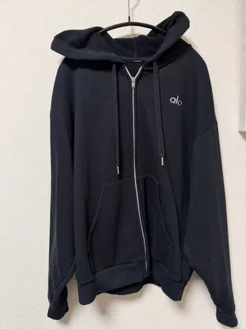 alo 블랙 집업 후드티 SALE