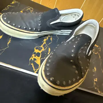 별주 레어 빈티지 Vans 스터드 장식 블랙 슬립온 9 27.5