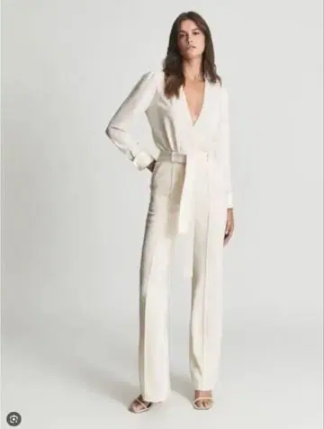 REISS Luka Jumpsuit 화이트 사이즈 10 클리닝 완료