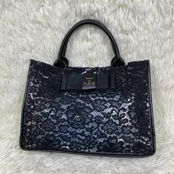 [ Maison de FLEUR ] 레이스 클리어 리본 핸드백