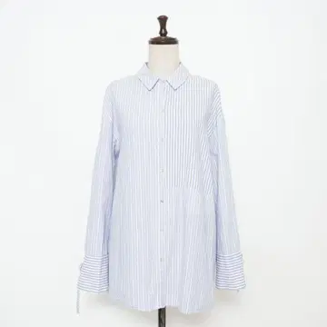 ZARA 스트라이프 패치워크 셔츠 라이트 블루 사이즈 S*GD94