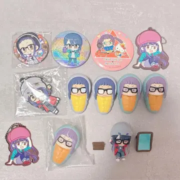 유루캠 오오가키 치아키 캔뱃지 러버 키링 피규어 묶음 판매 세트