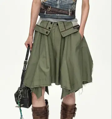 ANDERSSON BELL UPSIDE-DOWN SKIRT KHAKI