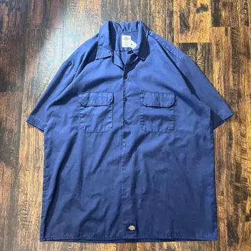 Dickies 네이비 워크 셔츠 반팔 구제 의류 아메카지 치카노 XL