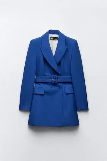 새상품 ZARA 벨트 포함 롱 블레이저 8165/642 블루