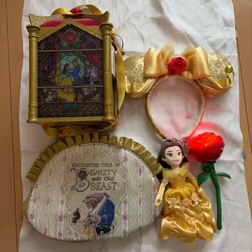 미녀와 야수 팝콘 바스켓 머리띠 봉제 인형, 백 라이트