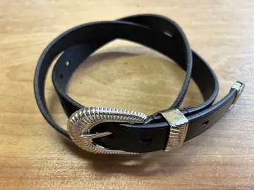웨스턴 버클 가죽 벨트 소가죽 천연 가죽 24mm 폭 블랙