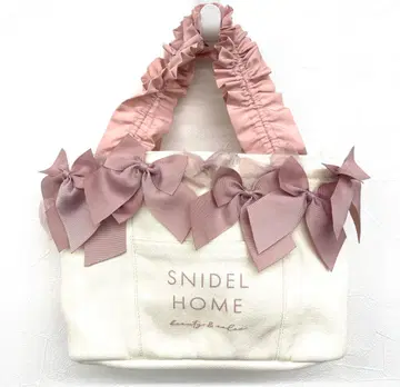 [컨디션 최상] SNIDEL HOME 리본 장식 캔버스 핸드백