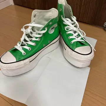 ALL STAR 그린 하이컷 통굽 스니커즈