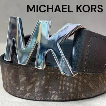 40 마이클코어스 MICHAEL KORS 벨트 로고 시그니처 패턴 브라운