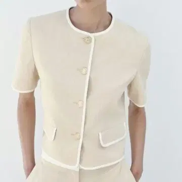 새상품 zara 자라 대비 핑 숏 슬리브 자켓 M