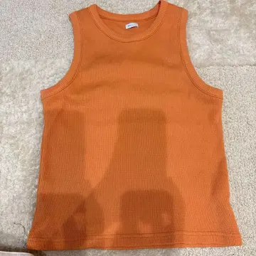 1LDK MY__와플 소재 탱크탑 오렌지