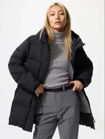 UNIQLO 심리스 다운 숏코트 블랙 XL