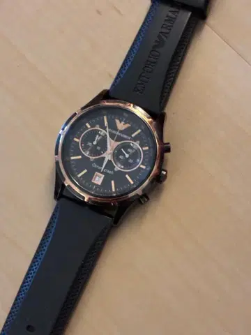 Emporio Armani 크로노그래프 손목시계 고무 벨트