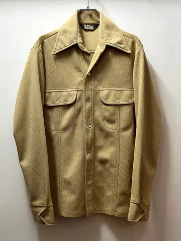 70s 폴리에스테르 셔츠 자켓 베이지