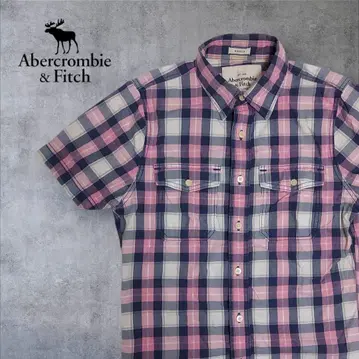 Abercrombie & Fitch 아바클로 Y2K 반팔 체크 셔츠 S